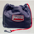 China Manufacture Custom Jean Small Thick Drawstring Bag With Feather Inside